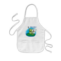 Cute green frog cartoon illustration kinderen a