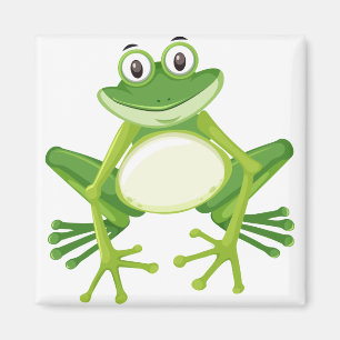 Cute green frog cartoon magneet