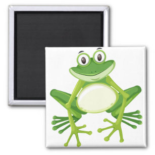 Cute green frog cartoon magneet
