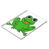 Cute Green Frog Cartoon Notitieboek (Linkerzijde)