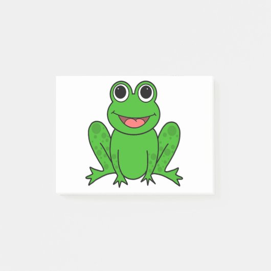 Cute Green Frog Cartoon Post-it® Notes (Voorkant)