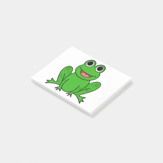 Cute Green Frog Cartoon Post-it® Notes (Schuin)