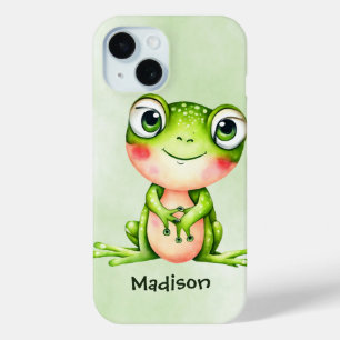 Cute Green Frog iPhone 15 Case