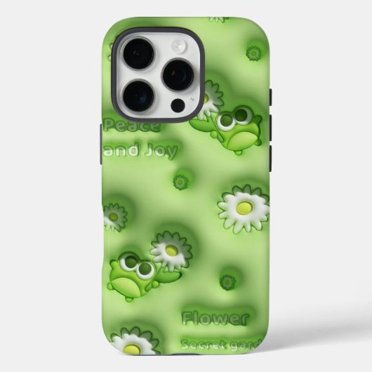 Cute Green Frog & Daisy Hoesje 💚🐸🌼 (Achterkant)