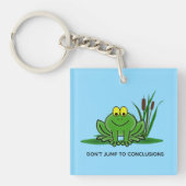 Cute Green Frog Design Acryllic Sleutelhanger (voorkant)