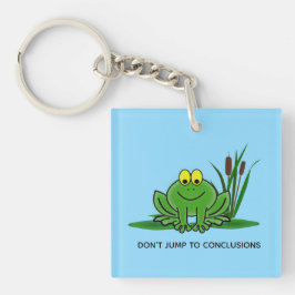 Cute Green Frog Design Acryllic Sleutelhanger