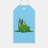 Cute Green Frog Design Cadeaulabel (Achterkant)