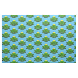 Cute Green Frog Design Fabric Stof