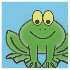 Cute Green Frog Design Fabric Stof