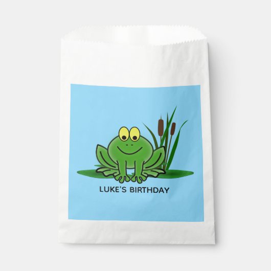 Cute Green Frog Design Favor Bag Bedankzakje (Voorkant)