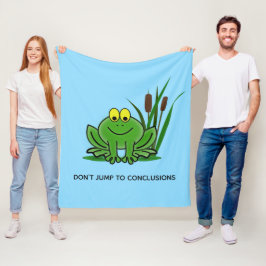 Cute Green Frog Design Fleece Deken