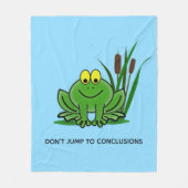Cute Green Frog Design Fleece Deken (Voorkant)