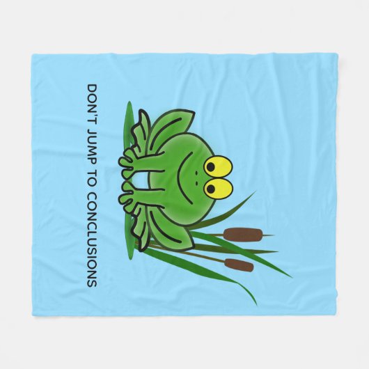 Cute Green Frog Design Fleece Deken (Voorkant (Horizontaal))