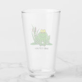 Cute Green Frog Design Glass Tumbler (Achterkant)