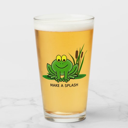 Cute Green Frog Design Glass Tumbler (Voorkant gevuld)