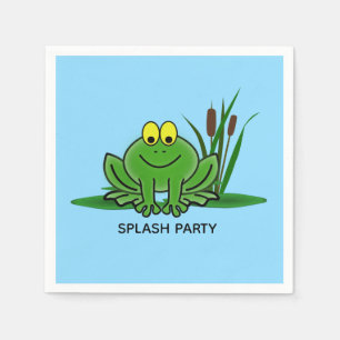 Cute Green Frog Design Paper Napkins Servet