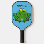 Cute Green Frog Design Pickleball Paddle (Voorkant)