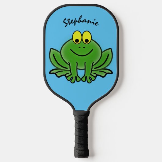 Cute Green Frog Design Pickleball Paddle (Voorkant)
