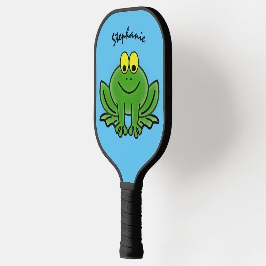 Cute Green Frog Design Pickleball Paddle (Links)
