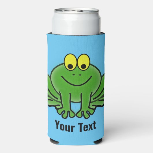 Cute Green Frog Design Seltzer Koelbox Blikjeskoeler (Seltzer Achterkant)