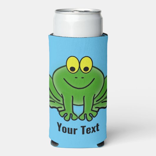 Cute Green Frog Design Seltzer Koelbox Seltzer Blikjeskoeler (Seltzer Voorkant)