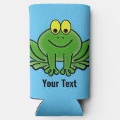 Cute Green Frog Design Seltzer Koelbox Seltzer Blikjeskoeler (Achterkant)