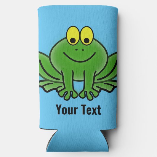 Cute Green Frog Design Seltzer Koelbox Seltzer Blikjeskoeler (Achterkant)