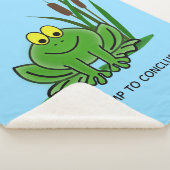 Cute Green Frog Design Sherpa Blanket Deken (3/4)