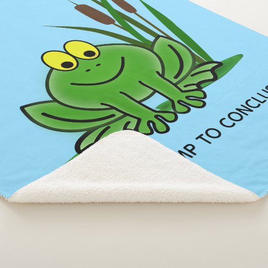 Cute Green Frog Design Sherpa Blanket Sherpa Deken (3/4)
