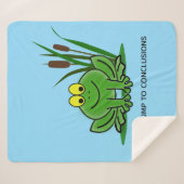 Cute Green Frog Design Sherpa Blanket Sherpa Deken (Voorkant (horizontaal))