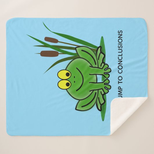 Cute Green Frog Design Sherpa Blanket Sherpa Deken (Voorkant (horizontaal))