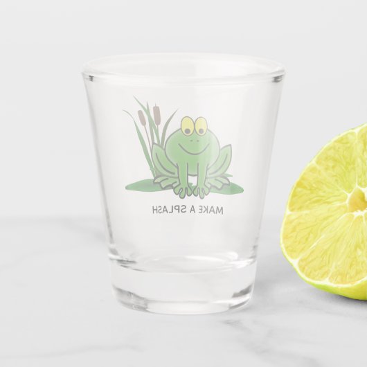 Cute Green Frog Design Shot Glas (Achterkant)