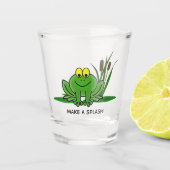 Cute Green Frog Design Shot Glas (Voorkant)