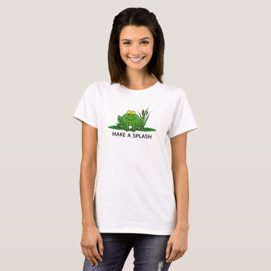 Cute Green Frog Design T-Shirt (Voorkant volledig)