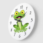 Cute green frog grote klok (Hoek)