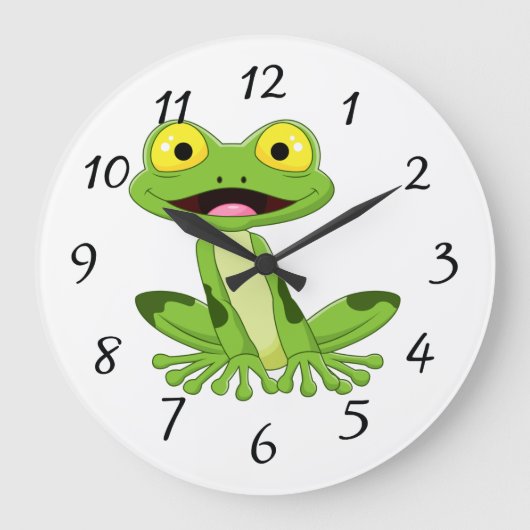 Cute green frog grote klok (Voorkant)