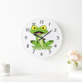 Cute green frog grote klok (Huis)