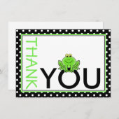 Cute Green Frog Hartelijk dank Notitiekaartje (Voorkant / Achterkant)