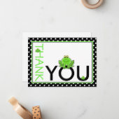 Cute Green Frog Hartelijk dank Notitiekaartje (Voorkant / Achterkant in situ)