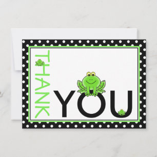 Cute Green Frog Hartelijk dank Notitiekaartje
