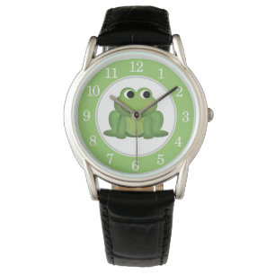 Cute Green Frog Horloge