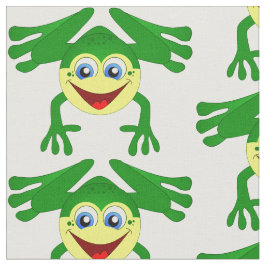 Cute green frog kinder animal grappige sjabloon vo stof