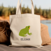 Cute Green Frog Kinderen Personalized Tote Bag
