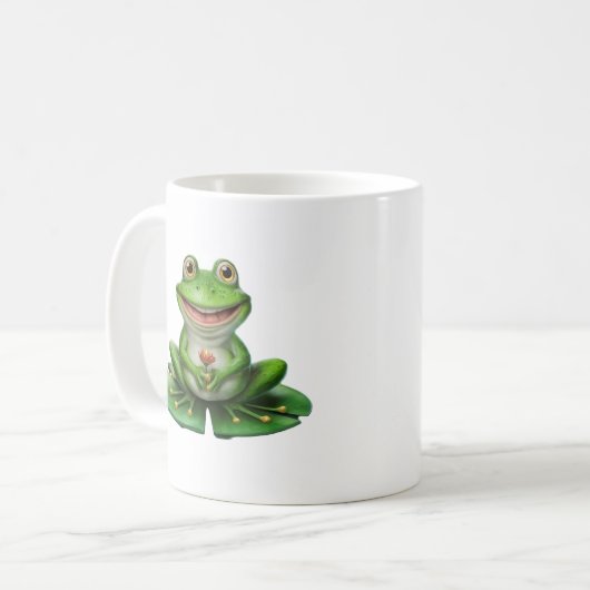 Cute Green Frog Koffiemok (Voorkant links)