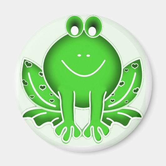 Cute green frog magneet (Voorkant)