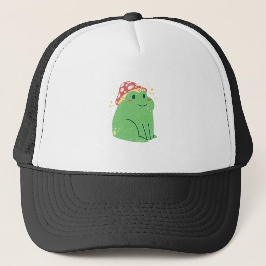 Cute Green Frog met paddenstoelPet Trucker Pet (Voorkant)