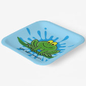 Cute Green Frog Paper Bord (Gebogen)