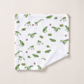 Cute green frog patroon bad handdoek (Wasdoekje)