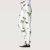 Cute green frog patroon leggings (Links)