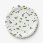Cute green frog patroon papieren bordje (Voorkant)